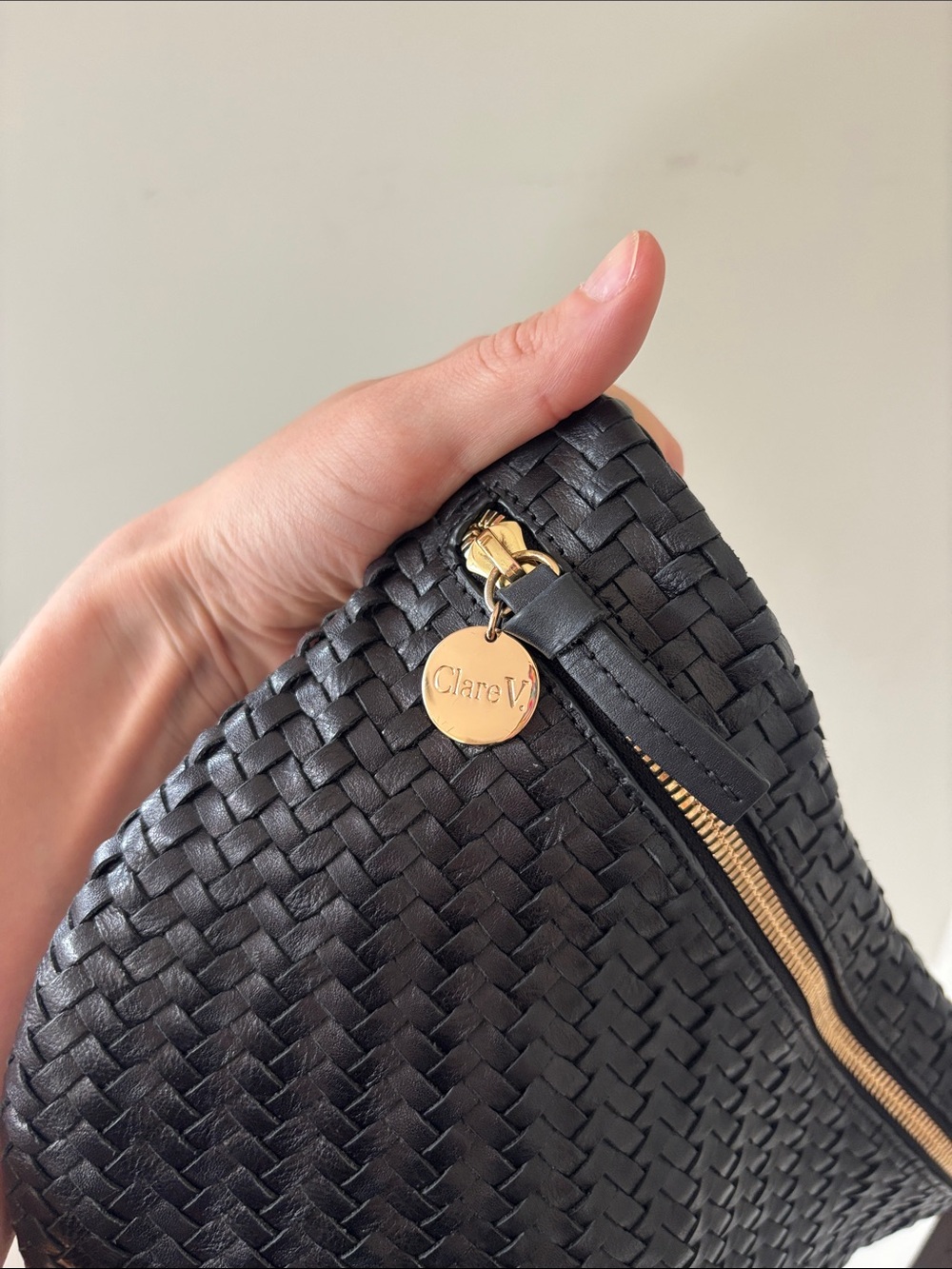 Clare V Fanny Black Woven Zigzag Crossbody Bag - Picture 5 of 7